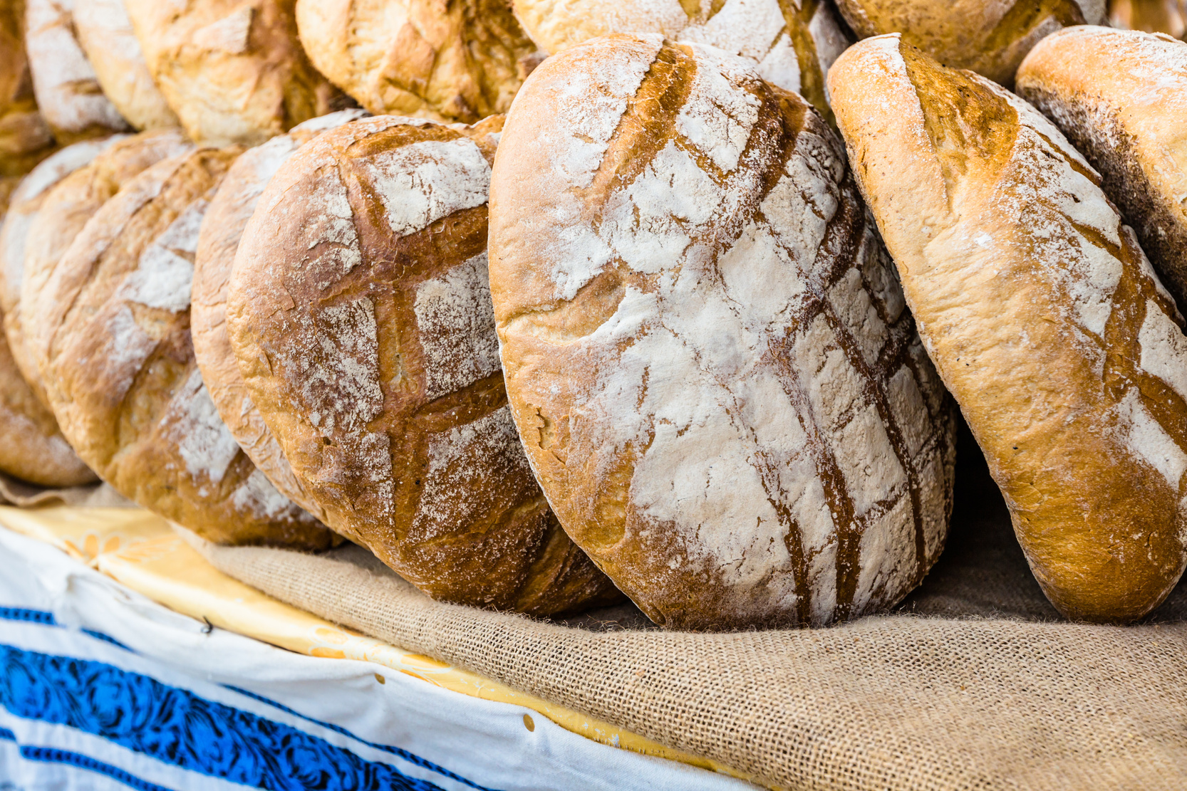 Traditional bread in polish market.